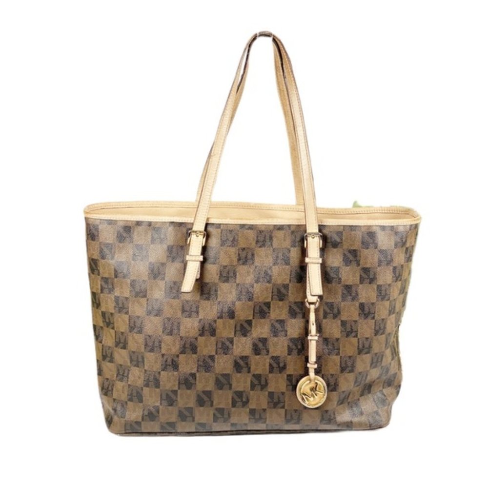 SOLD Michael Kors Tote Handbag Jet Set Check - Picture 1 of 8